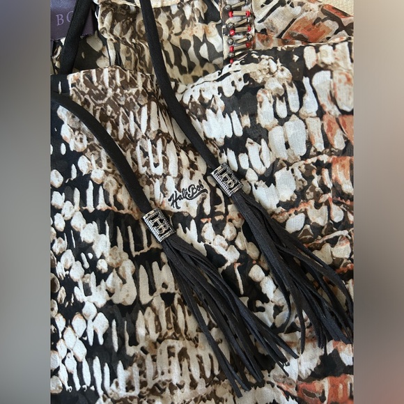 Hale Bob Shrivana Chiffon Animal Print Top 100% Silk - size M - Picture 10 of 11